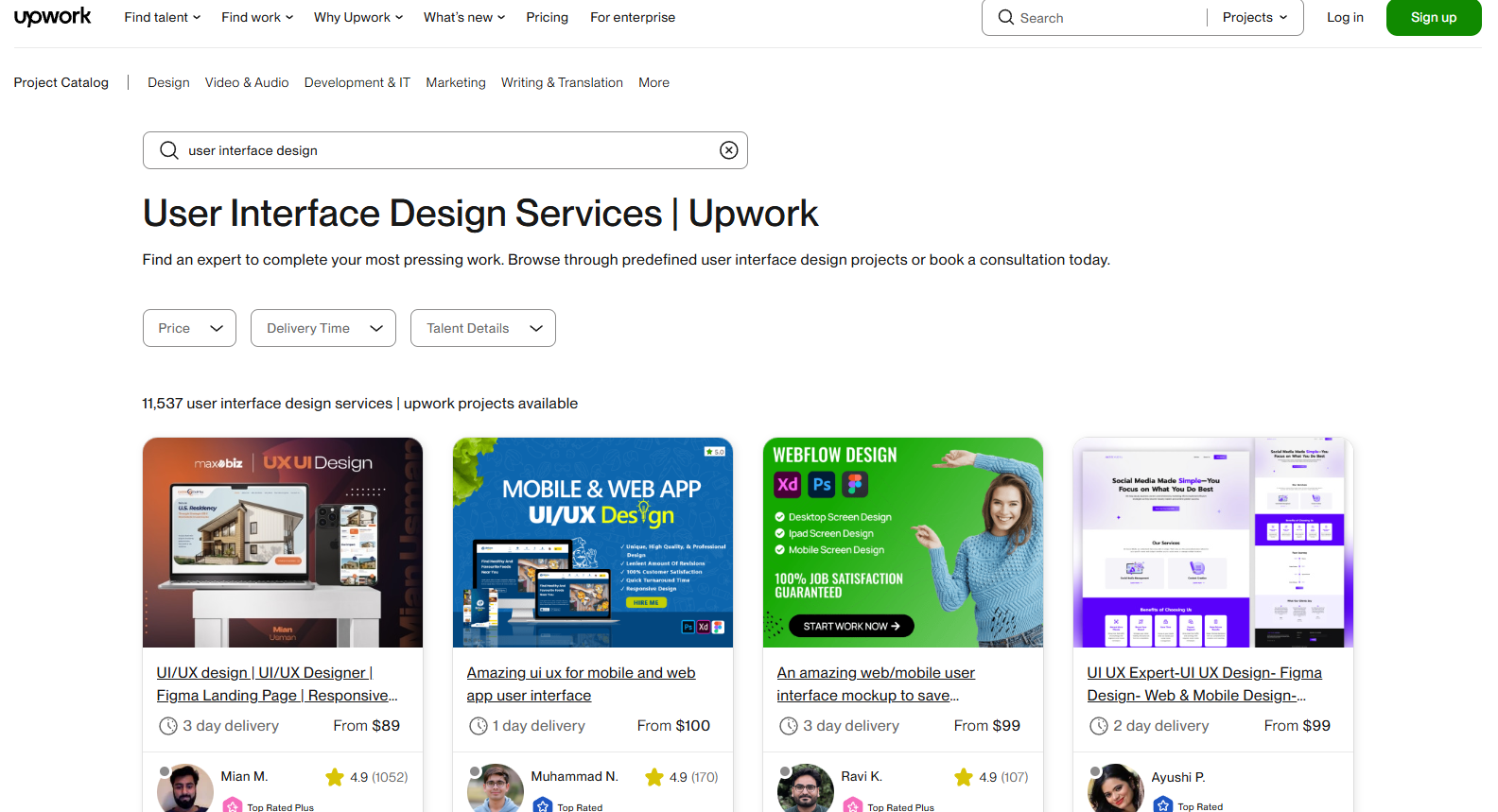 Upwork Interface
