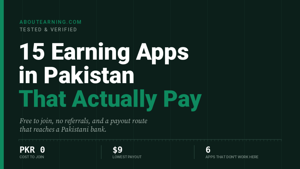15 online earning apps in Pakistan that actually pay, free to join with payouts reaching a Pakistani bank